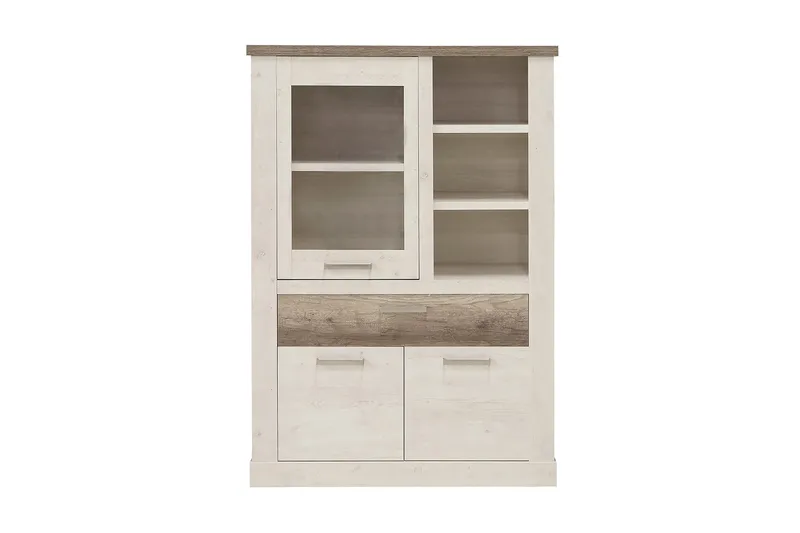 Talebi Skänk 41 cm djup 108 cm bred 212 cm hög Ljust Trä - Brun/Vit - Förvaring - Skåp - Vitrinskåp