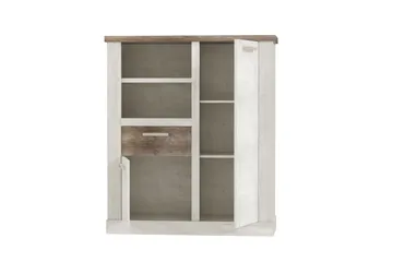 Talebi Skänk 41 cm djup 110 cm bred 128 cm hög Ljust Trä - Brun/Vit - Förvaring - Skåp - Vitrinskåp