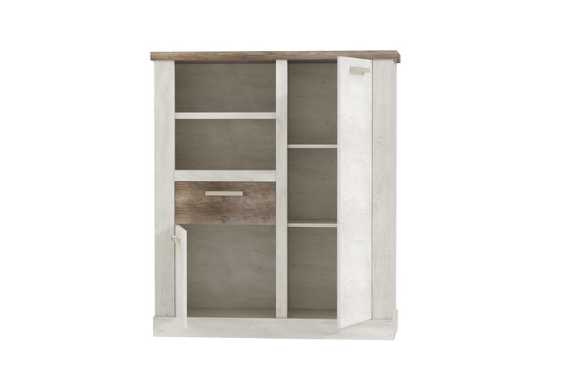 Talebi Skänk 41 cm djup 110 cm bred 128 cm hög Ljust Trä - Brun/Vit - Förvaring - Skåp - Vitrinskåp