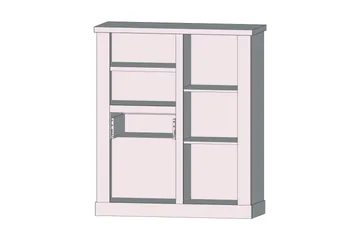 Talebi Skänk 41 cm djup 110 cm bred 128 cm hög Ljust Trä - Brun/Vit - Förvaring - Skåp - Vitrinskåp