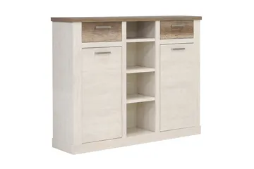 Talebi Skänk 41 cm djup 160 cm bred 128 cm hög Ljust Trä - Brun/Vit - Förvaring - Skåp - Vitrinskåp