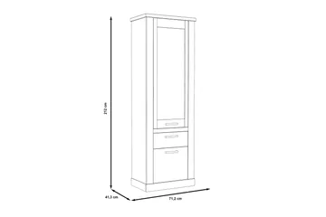 Talebi Vitrinskåp 41 cm djup 71 cm bred 212 cm hög Ljust Trä - Brun/Vit - Förvaring - Skåp - Vitrinskåp