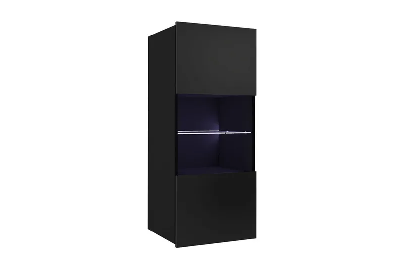 Tessan Vitrinskåp 45x32x117 cm - Svart - Förvaring - Skåp - Vitrinskåp
