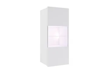 Tessan Vitrinskåp 45x32x117 cm - Vit Högglans/Vit Led-Belysning - Förvaring - Skåp - Vitrinskåp