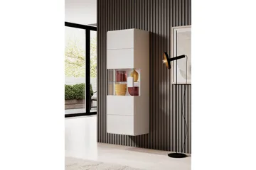 Toreno Vitrinskåp 39 djup 53 cm bred 159 cm hög Ljust Trä Glas - Vit - Förvaring - Skåp - Vitrinskåp