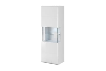 Torrao Vitrinskåp 39 djup 53 cm bred 159 cm hög Ljust Trä Glas - Vit - Förvaring - Skåp - Vitrinskåp