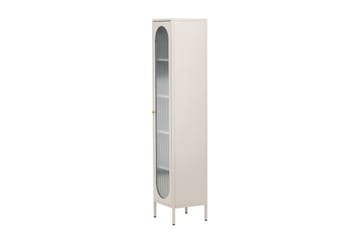 Venture Home Cali Smalt Vitrinskåp 35 cm djup 37 cm bred 180 cm hög Ljust Stål - Beige - Förvaring - Skåp - Vitrinskåp