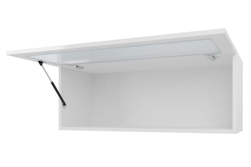 Veria Vitrinskåp Vit LED Belysning 32 cm djup 35 cm bred 90 cm hög Mörkt Trä Glas - Natur/Svart - Förvaring - Skåp - Vitrinskåp