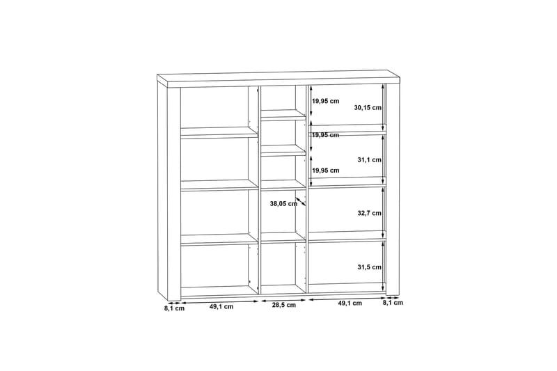 Vitrinskåp Bankso 41x146 cm - Brun - Förvaring - Skåp - Vitrinskåp