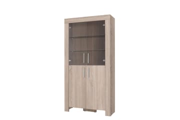 Vitrinskåp Cezar 100x42x201 cm - Beige/Grå - Förvaring - Skåp - Vitrinskåp