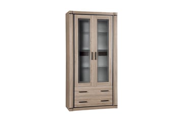 Vitrinskåp Dallas 97x43,5x192 cm - Ek/Led-Belysning - Förvaring - Skåp - Vitrinskåp