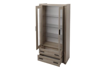 Vitrinskåp Dallas 97x43,5x192 cm - Ek/Led-Belysning - Förvaring - Skåp - Vitrinskåp