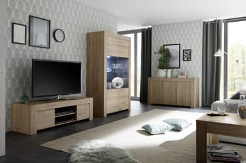 Vitrinskåp Firenze 110 cm - Brun - Förvaring - Skåp - Vitrinskåp