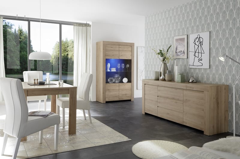 Vitrinskåp Firenze 110 cm - Brun - Förvaring - Skåp - Vitrinskåp
