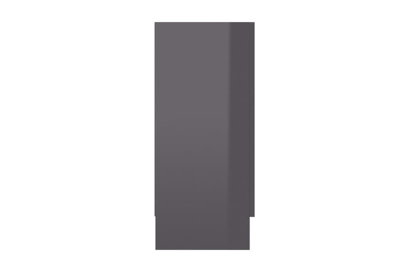Vitrinskåp grå högglans 120x30,5x70 cm spånskiva - Grå - Vitrinskåp