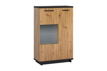 Vitrinskåp Idelle 40x90 cm - Ek/Svart - Förvaring - Skåp - Vitrinskåp