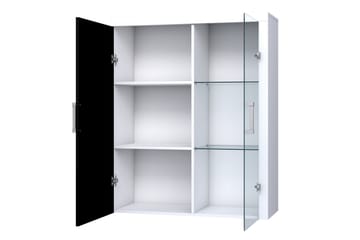 Vitrinskåp Samba 90x35x111 cm - Svart/Vit - Förvaring - Skåp - Vitrinskåp