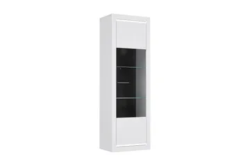 Worsaw Vitrinskåp med belysning 4 hyllor 41 cm djup 63 cm bred 195 cm hög Trä - Vit - Förvaring - Skåp - Vitrinskåp