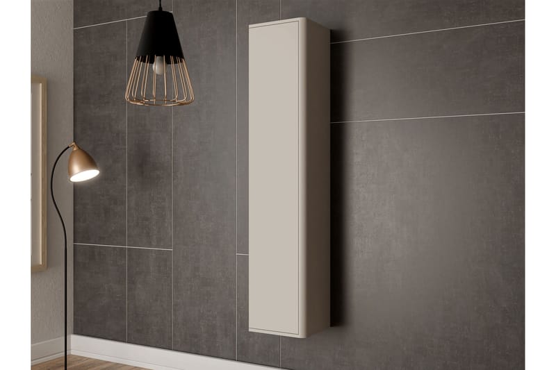 Zalricus Vitrinskåp 36x164 cm - Beige - Förvaring - Skåp - Vitrinskåp