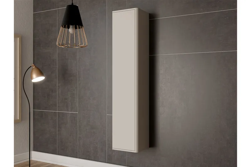 Zalricus Vitrinskåp 36x164 cm - Beige - Förvaring - Skåp - Vitrinskåp