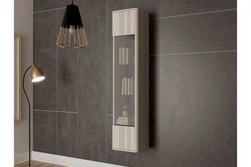 Zalricus Vitrinskåp 36x164 cm - Beige - Förvaring - Skåp - Vitrinskåp