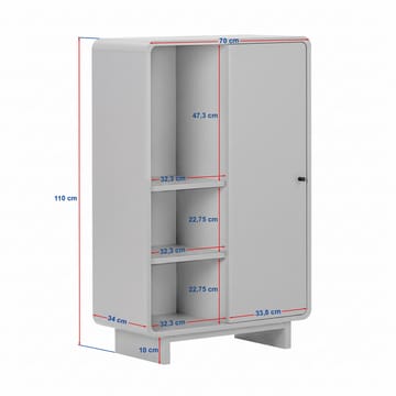 Zavio Multifunktionsskåp 70x110x34 cm - Sepet Oak - Förvaring - Skåp - Förvaringsskåp