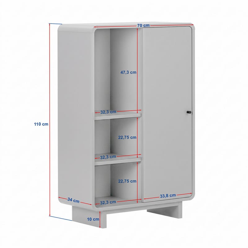 Zavio Multifunktionsskåp 70x110x34 cm - Sepet Oak - Förvaring - Skåp - Förvaringsskåp