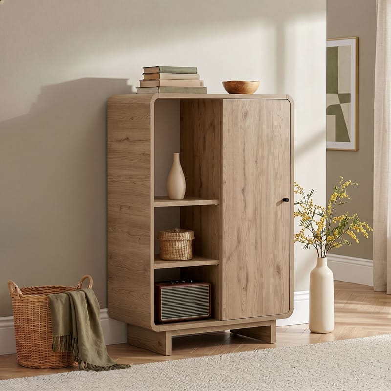 Zavio Multifunktionsskåp 70x110x34 cm - Sepet Oak - Förvaring - Skåp - Förvaringsskåp