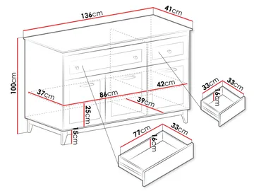 Zeylor Skänk 136 cm - Förvaring - Skåp - Förvaringsskåp