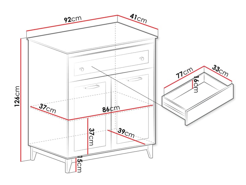 Zeylor Skänk 92 cm - Förvaring - Skåp - Förvaringsskåp