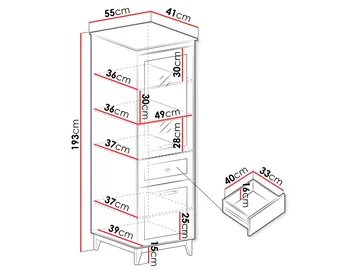 Zeylor Vitrinskåp 193 cm - Förvaring - Skåp - Vitrinskåp