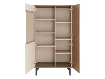 Zeyrin Möbelset vardagsrum - Skänk + Vitrinskåp - Brun|beige|svart - Förvaring - Skåp - Vitrinskåp
