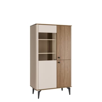 Zeyrin Vitrinskåp 89x156 cm - Brun|beige|svart - Förvaring - Skåp - Vitrinskåp