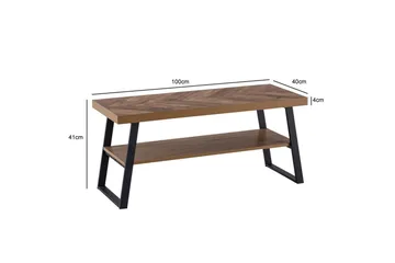 Bänk Wohnling Ekfiskbensdekor med hylla Stabil metallram Modern look - Förvaring - Skoförvaring - Skobänk & skohylla med bänk