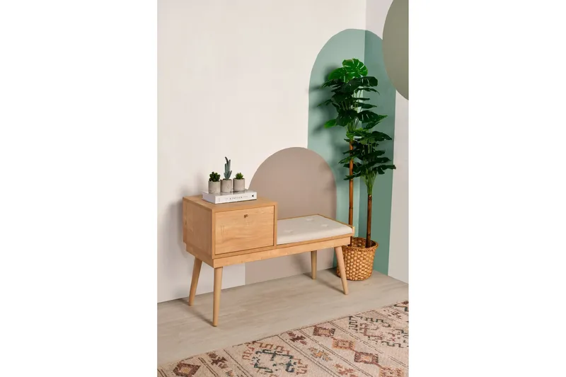 Botkins Skobänk 105 cm - Ek/Cream - Förvaring - Skoförvaring - Skobänk & skohylla med bänk