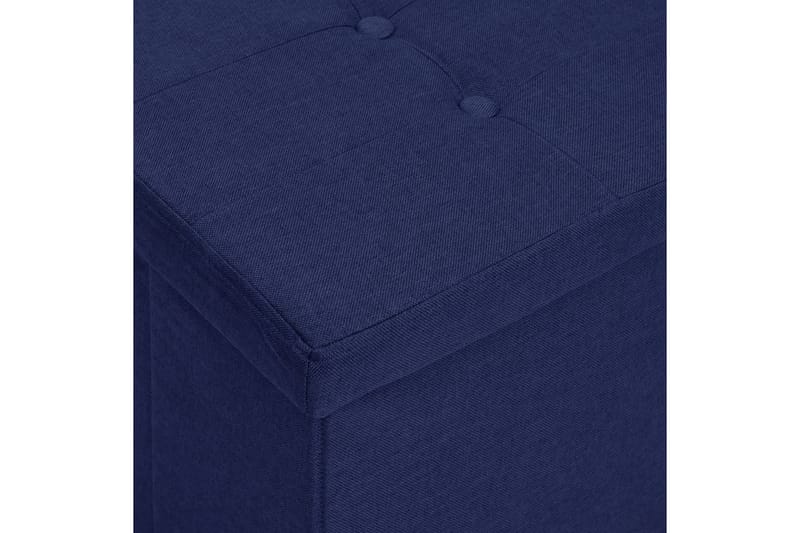 Hopfällbar förvaringsbänk blå konstlinne - Blå - Skobänk & skohylla med bänk - Hallförvaring