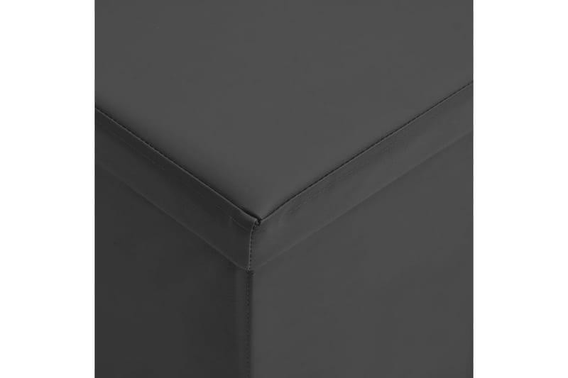 Hopfällbar förvaringsbänk grå PVC - Grå - Hallförvaring - Skobänk & skohylla med bänk
