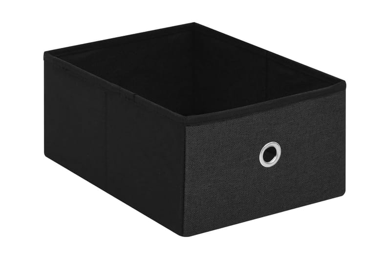 Hopfällbar förvaringsbänk svart 76x38x38 cm konstlinne - Svart - Hallförvaring - Skobänk & skohylla med bänk