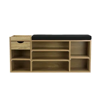 Morira Skobänk 100 cm - naturek/svart - Förvaring - Skoförvaring - Skobänk & skohylla med bänk