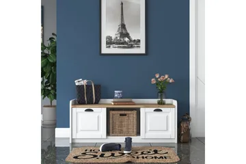 Caraway Skobänk 120x45 cm Vit/Brun - Hanah Home - Förvaring - Skoförvaring - Skobänk & skohylla med bänk