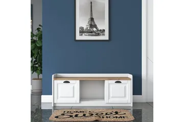 Caraway Skobänk 120x45 cm Vit/Brun - Hanah Home - Förvaring - Skoförvaring - Skobänk & skohylla med bänk