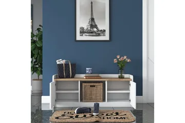 Caraway Skobänk 120x45 cm Vit/Brun - Hanah Home - Förvaring - Skoförvaring - Skobänk & skohylla med bänk