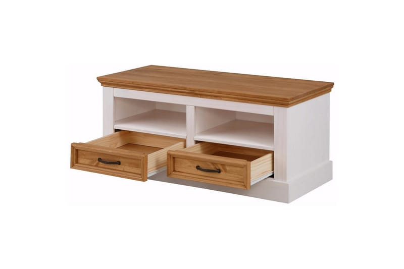 Skobänk Loft24 Selma Skobänk 100 cm Vit - Förvaring - Skoförvaring - Skobänk & skohylla med bänk
