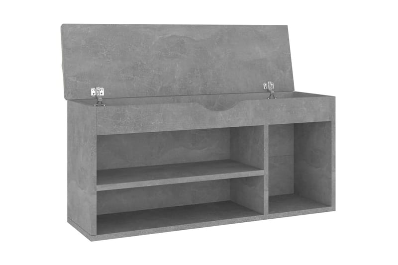 Skobänk med dyna betonggrå 104x30x49 cm spånskiva - Betonggrå - Hallförvaring - Skobänk & skohylla med bänk