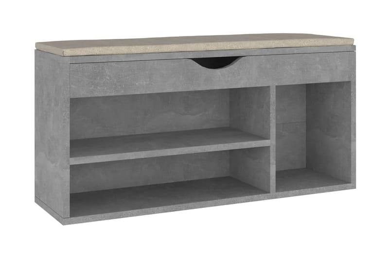 Skobänk med dyna betonggrå 104x30x49 cm spånskiva - Betonggrå - Hallförvaring - Skobänk & skohylla med bänk