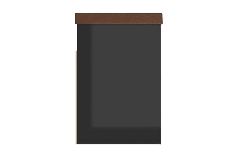 Skobänk med dyna svart högglans 80x30x47 cm spånskiva - Svart högglans - Hallförvaring - Skobänk & skohylla med bänk
