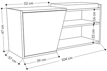 Jektvik Skoskåp 104x37 cm - Trä/natur - Förvaring - Skoförvaring - Skobänk & skohylla med bänk