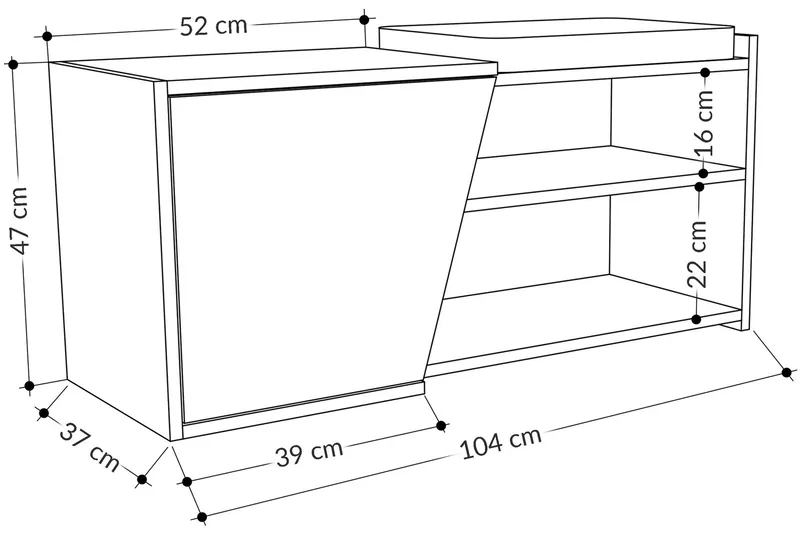 Jektvik Skoskåp 104x37 cm - Trä/natur - Förvaring - Skoförvaring - Skobänk & skohylla med bänk