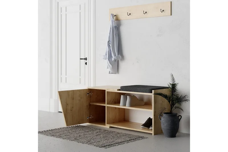 Jektvik Skoskåp 104x37 cm - Trä/natur - Förvaring - Skoförvaring - Skobänk & skohylla med bänk