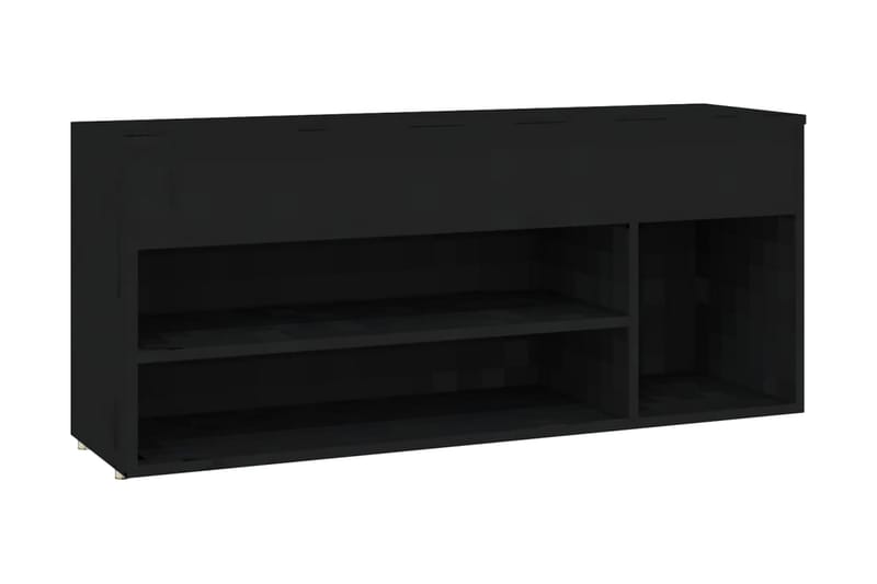 Skobänk svart 105x30x45 cm spånskiva - Svart - Skobänk & skohylla med bänk - Hallförvaring